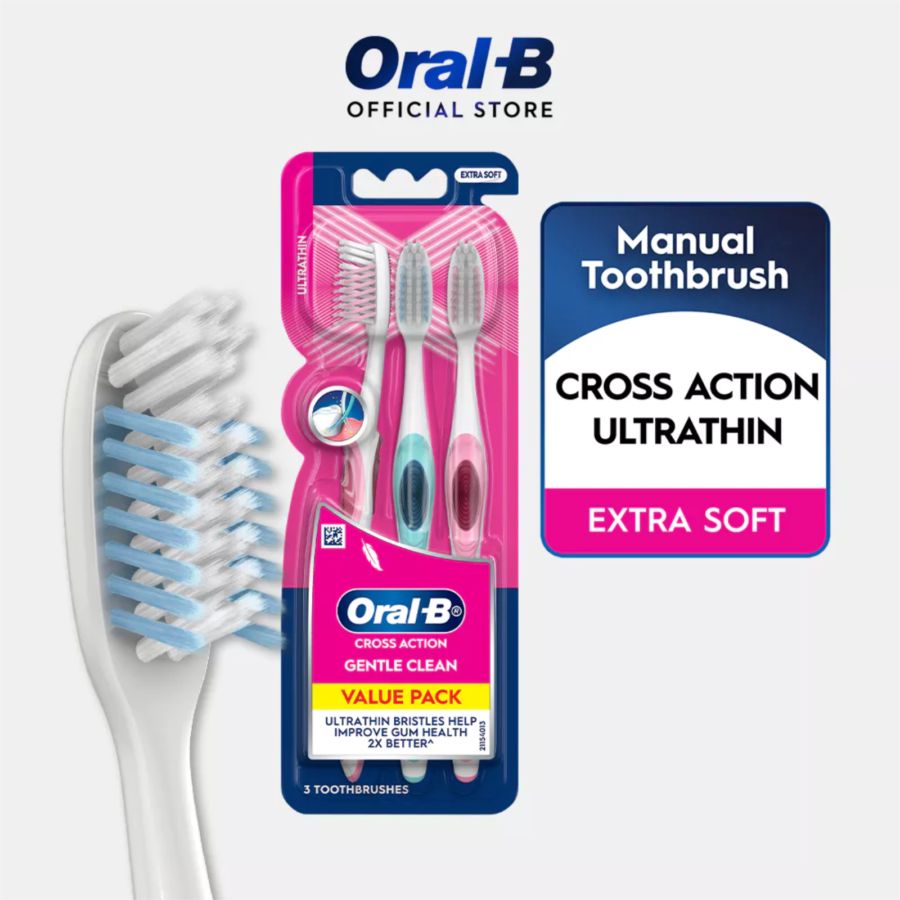 Oral-B Cross Action Ultrathin Extra Soft Toothbrus 3pcs 1pack