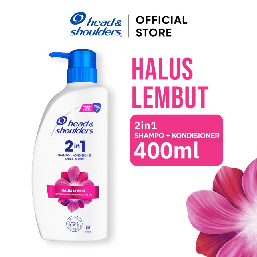 Head & Shoulders Halus Lembut 2in1 Anti-Ketombe Shampo + Kondisioner 400ml
