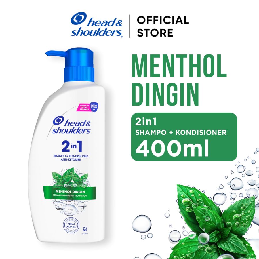 Head & Shoulders Menthol Dingin 2in1 Anti-Ketombe Shampo + Kondisioner 400ml