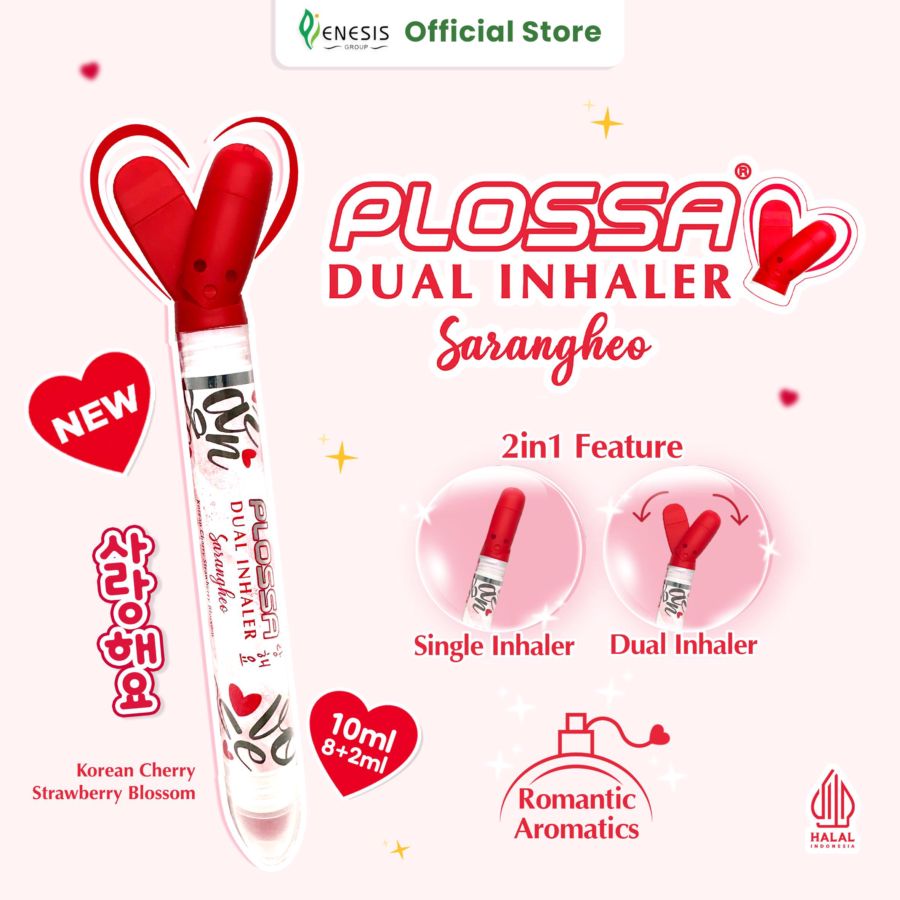 Plossa Sarangheo Korean Strawberry Dual Inhaler Minyak Angin 10ml