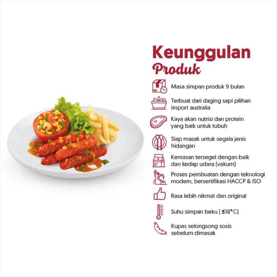 Kimbo Sosis Sapi Goreng 24 pcs 744gram