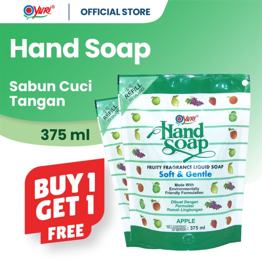 Buy 1 Get 1 Yuri Apple Hand Soap Pouch 375ml