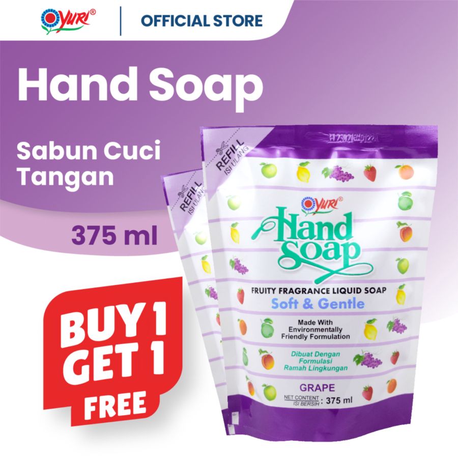 Buy 1 Get 1 Yuri Grape Hand Soap Pouch 375ml