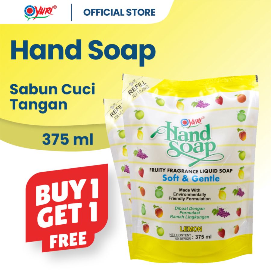 Buy 1 Get 1 Yuri Lemon Hand Soap Pouch 375ml