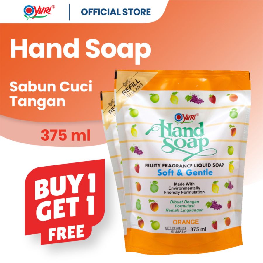 Buy 1 Get 1 Yuri Orange Hand Soap Pouch 375ml