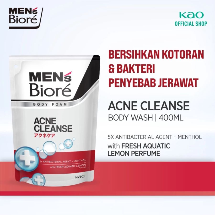 Men's Biore Acne Cleanse Body Wash Refill 400ml