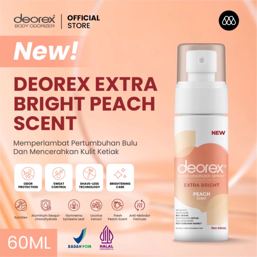 Deorex Extra Bright Peach Scent Body Odorizer Spray 60ml