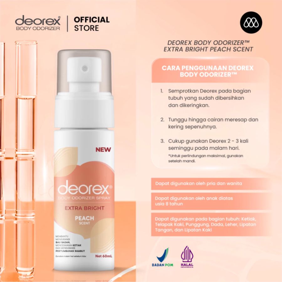 Deorex Extra Bright Peach Scent Body Odorizer Spray 60ml