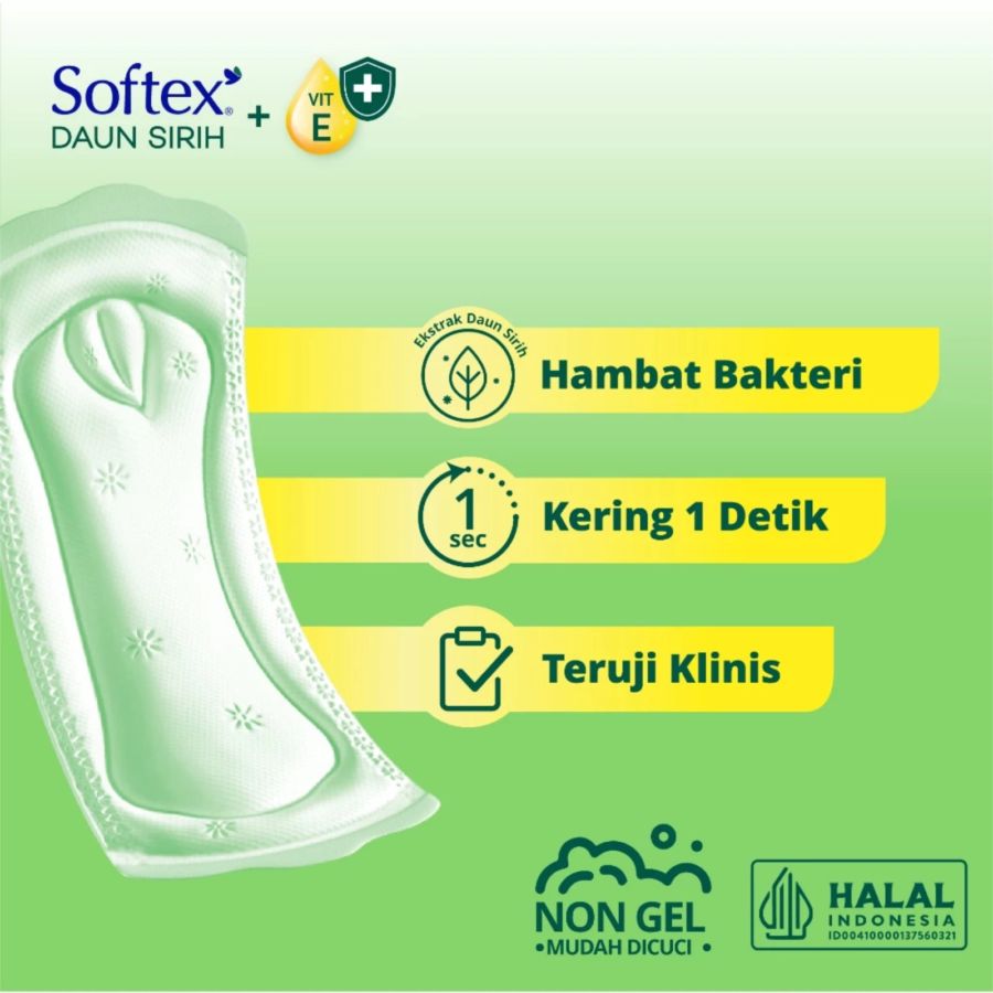 Softex Daun Sirih Slim Non Wing 23cm Pembalut Kewanitaan 18pads