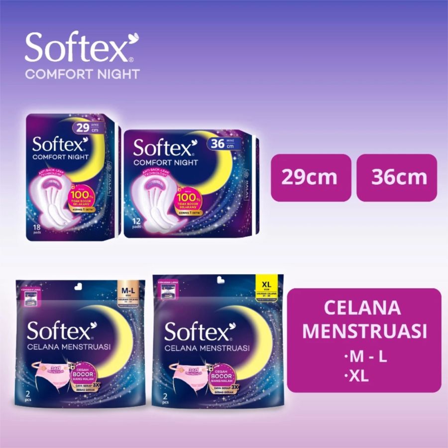 Softex Comfort Night Wing 29cm Pembalut Kewanitaan 18pads