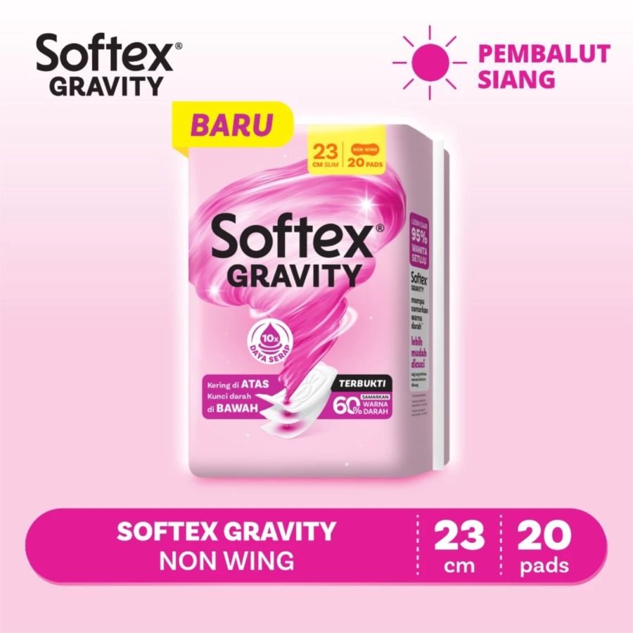 Softex Gravity Non Wing 23cm Pembalut Kewanitaan 20pads