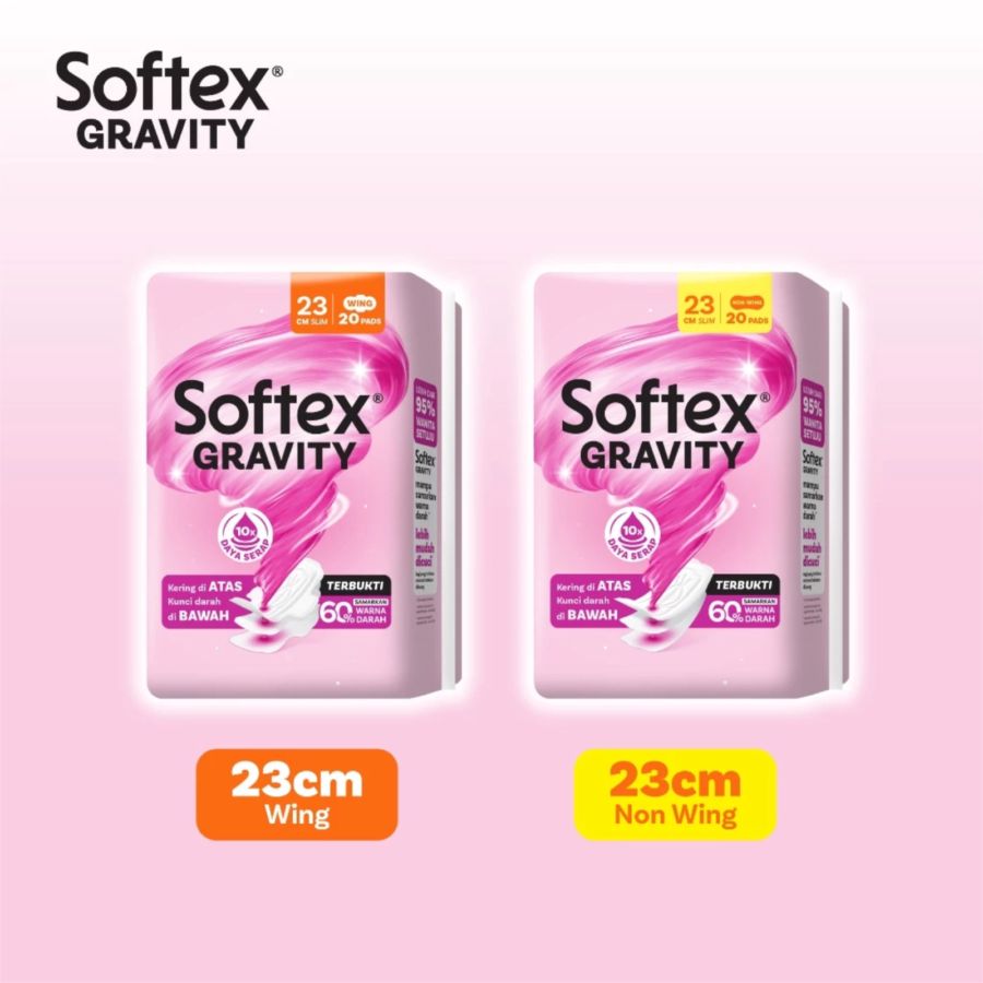 Softex Gravity Non Wing 23cm Pembalut Kewanitaan 20pads