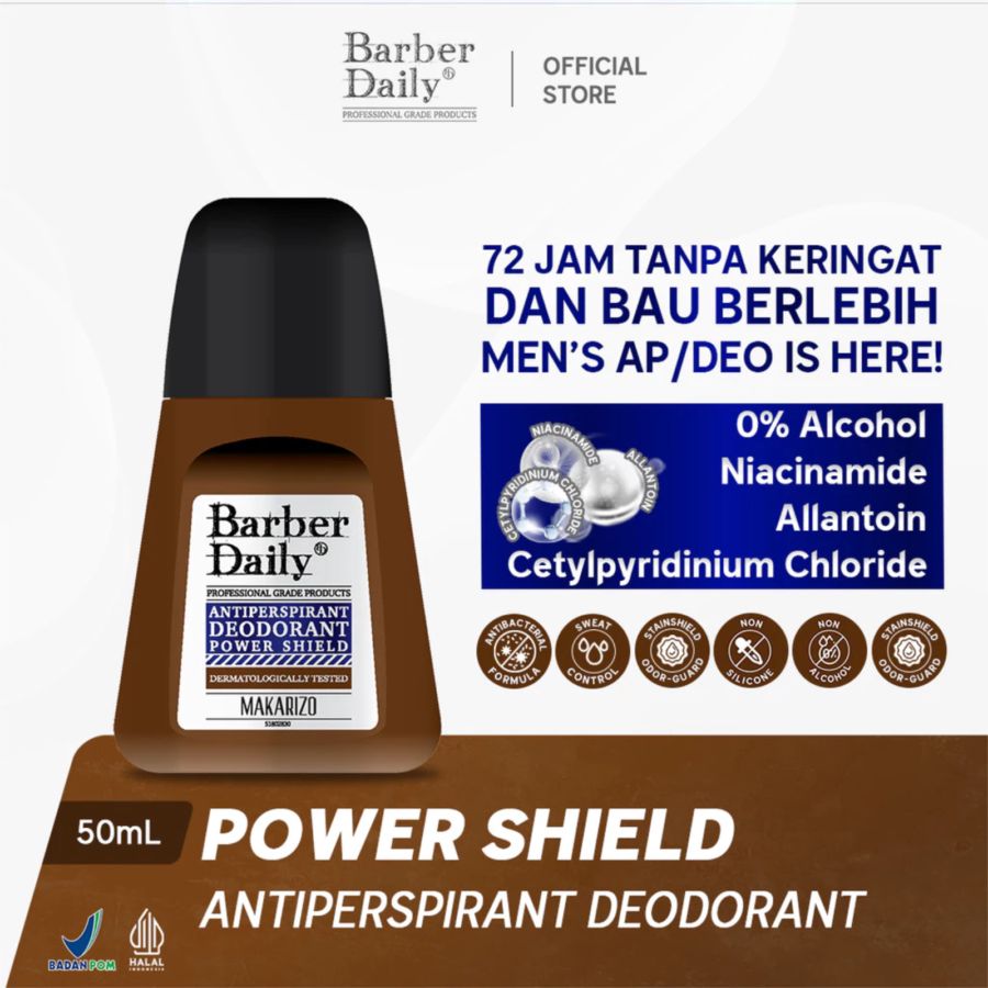 Barber Daily Power Shield Antiperspirant Deodorant Roll On 50ml