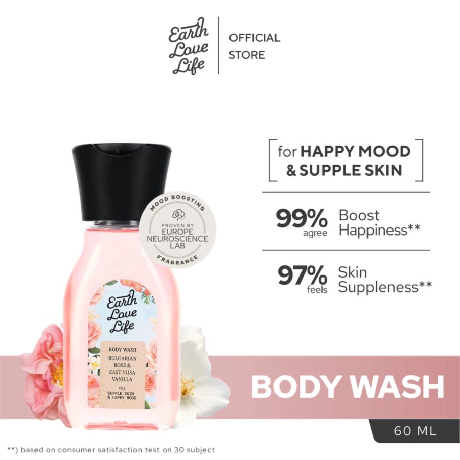 Earth Love Life Bulgarian Rose & East Nusa Vanilla Body Wash 60ml