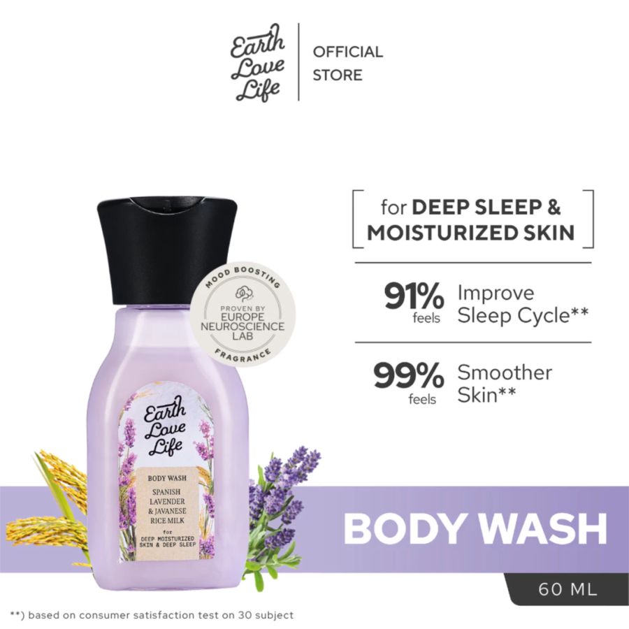 Earth Love Life Spanish Lavender & Javanese Rice Milk Body Wash 60ml