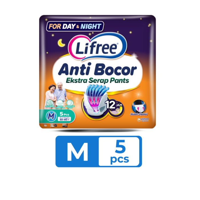 Lifree Anti Bocor Ekstra Serap Day & Night Popok Celana Dewasa M5
