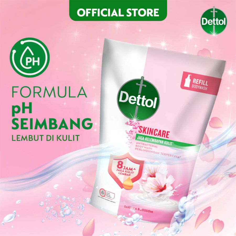 Dettol Skincare Sakura Blossom Antibakterial Sabun Mandi Cair 370gram