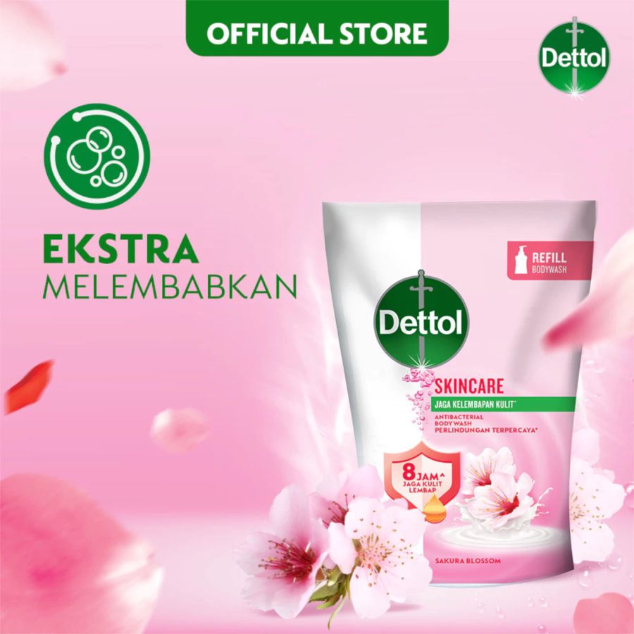 Dettol Skincare Sakura Blossom Antibakterial Sabun Mandi Cair 370gram