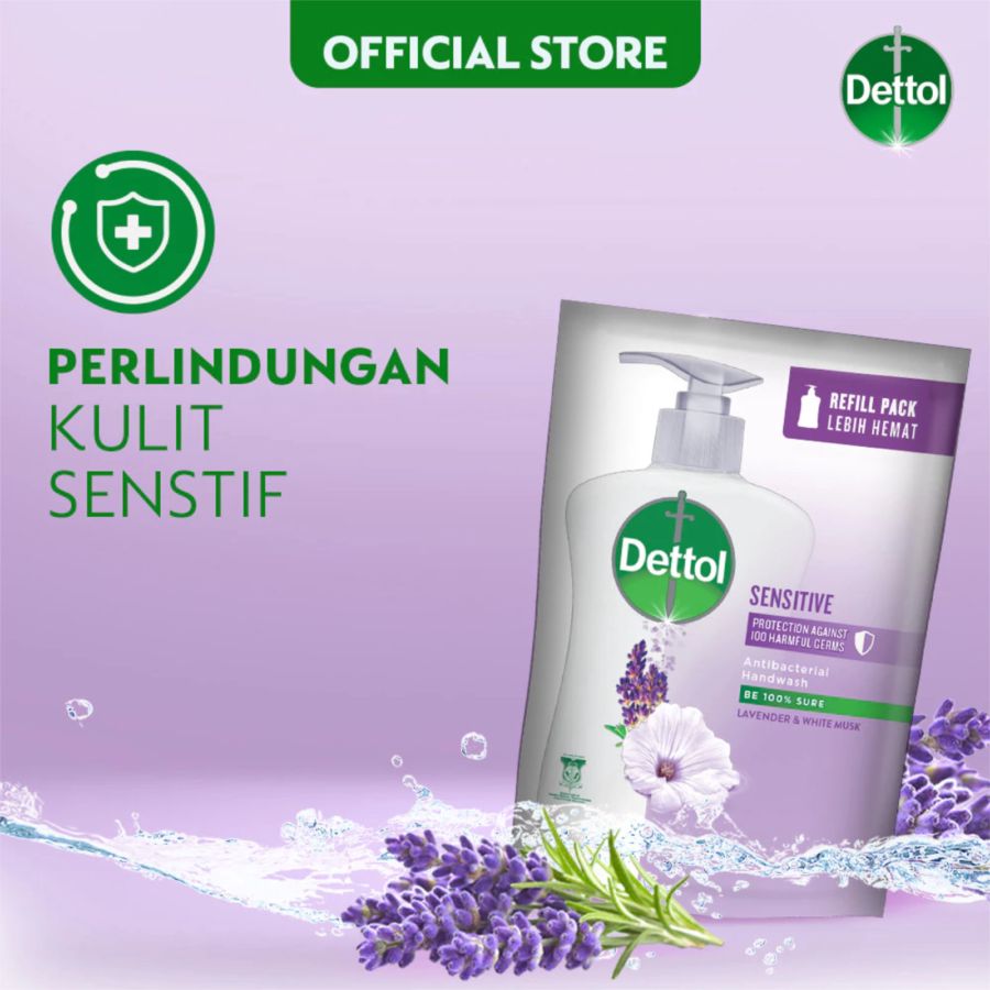 Dettol Sensitive Lavender & White Musk Antibakterial Sabun Cuci Tangan 200gram