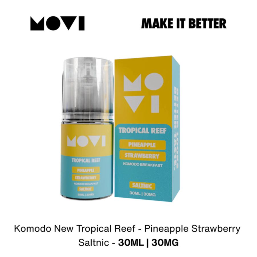 Movi Komodo Tropical Reef Pineapple Strawberry Saltnic E-Liquid Rokok Elektrik 30mg 30ml
