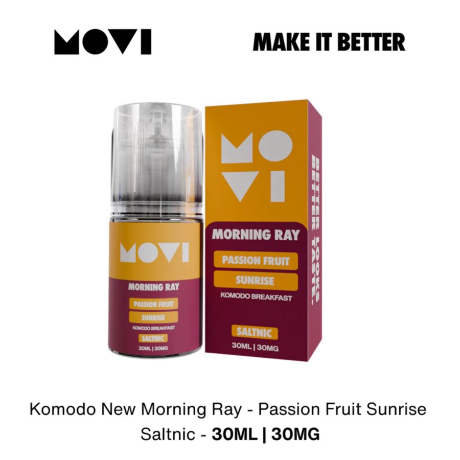 Movi Komodo Morning Ray Passion Fruit Sunrise Saltnic E-Liquid Rokok Elektrik 30mg 30ml