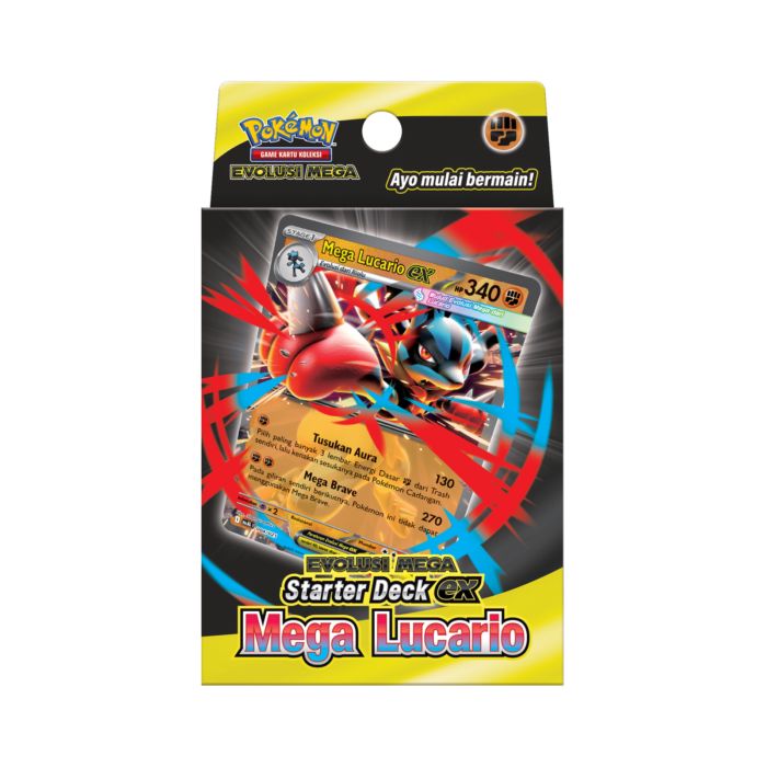 Pokemon Evolusi Mega Starter Deck ex Mega Lucario Card Game