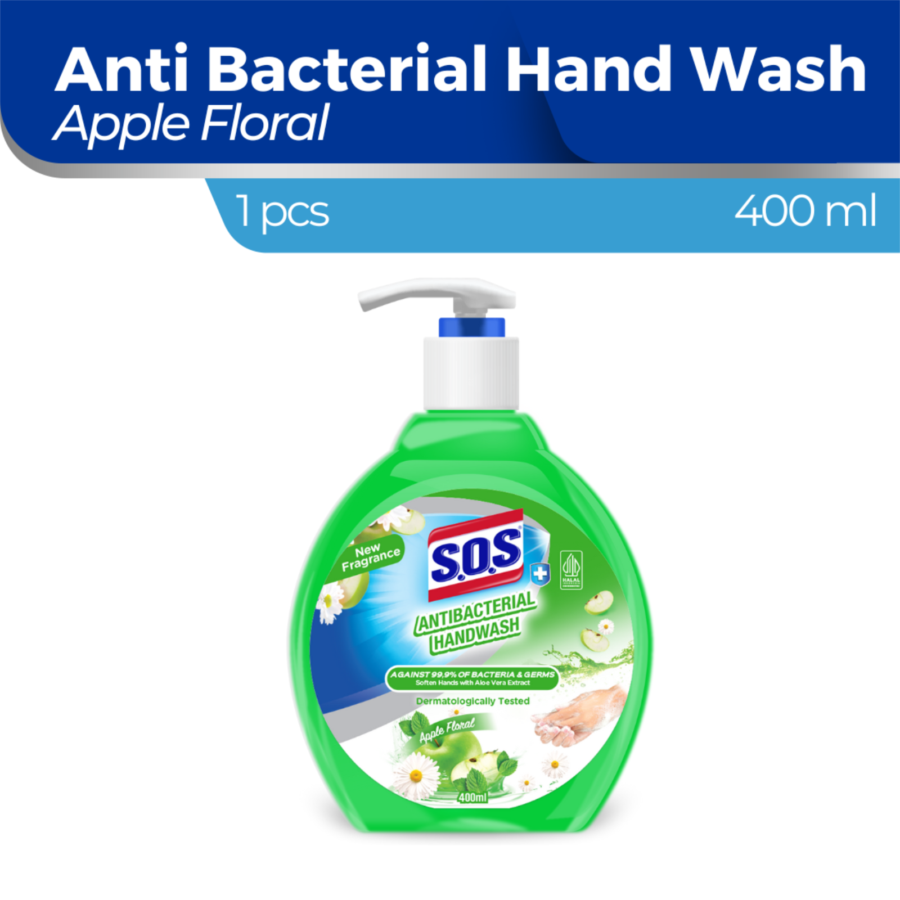 SOS Apple Floral Antibacterial Handwash Botol 400ml