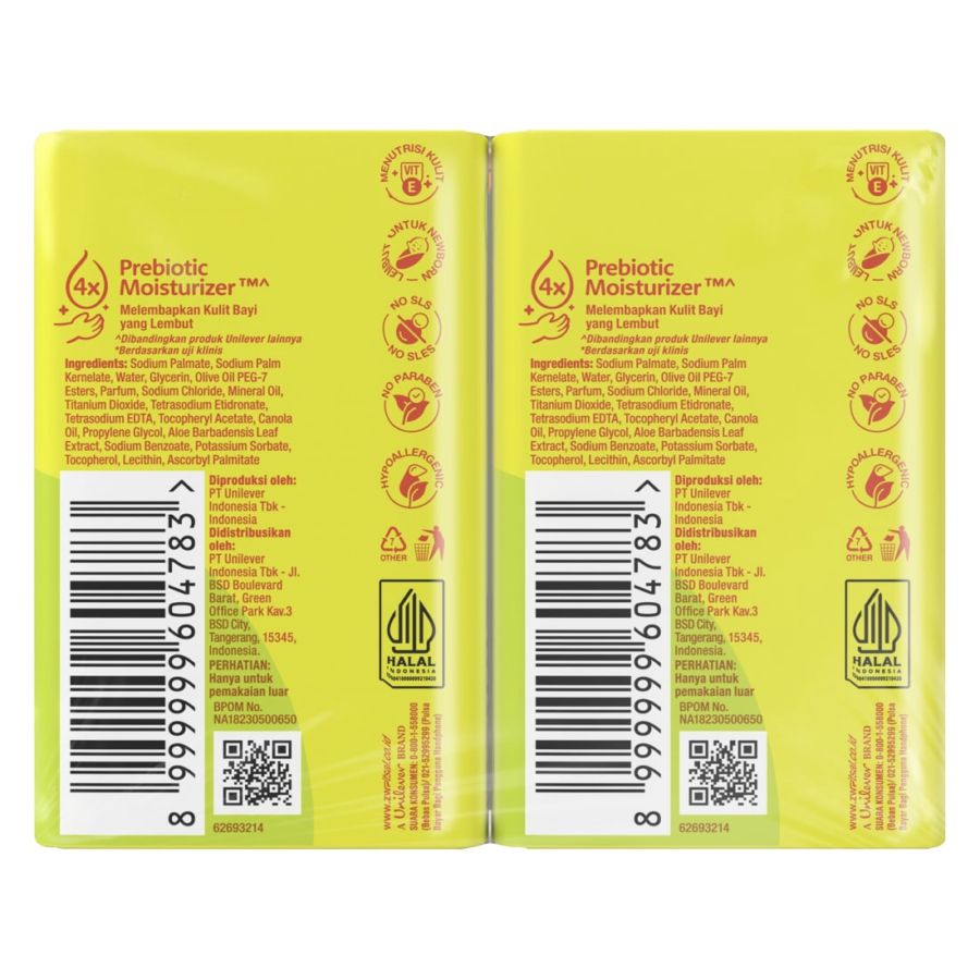 Zwitsal Baby Aloe Vera Soap Bar 4bar, 70gram