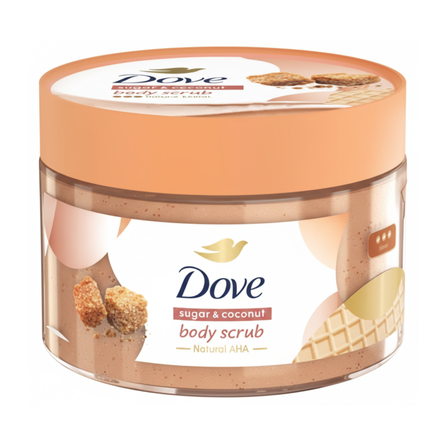 Dove Ice Cream Sugar & Coconut Natural AHA Body Scrub 280gram