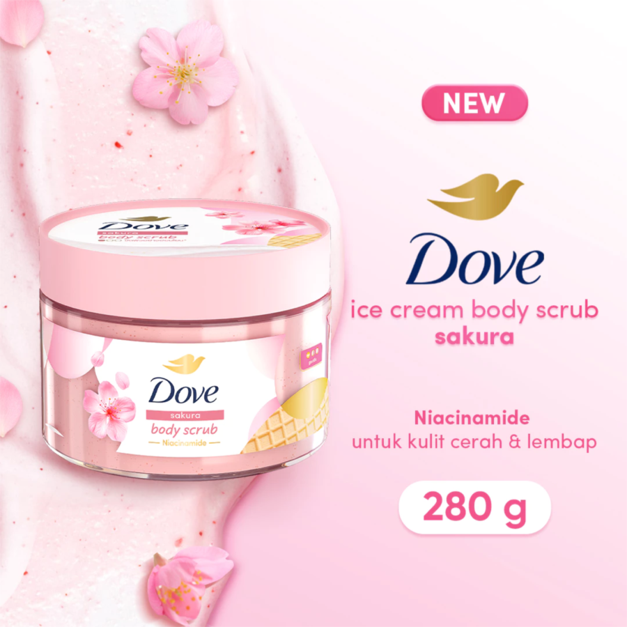 Dove Ice Cream Sakura Niacinamide Body Scrub 280gram