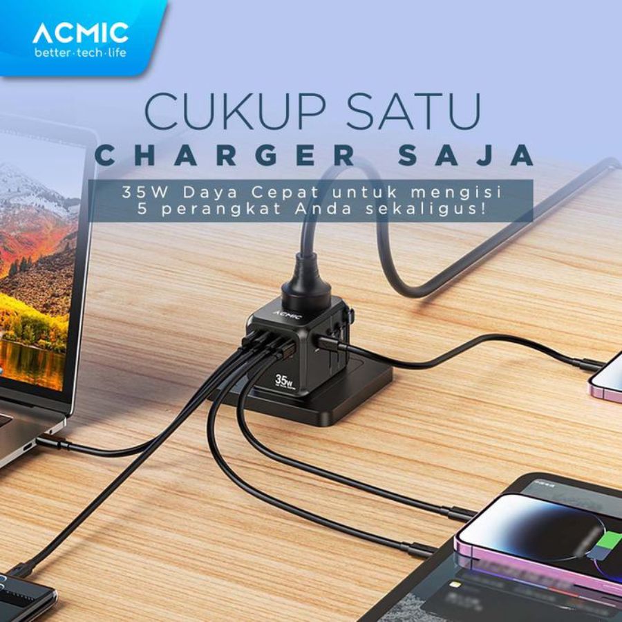 Acmic Universal Travel Adapter GaN 35 Watt TAC35 1pcs