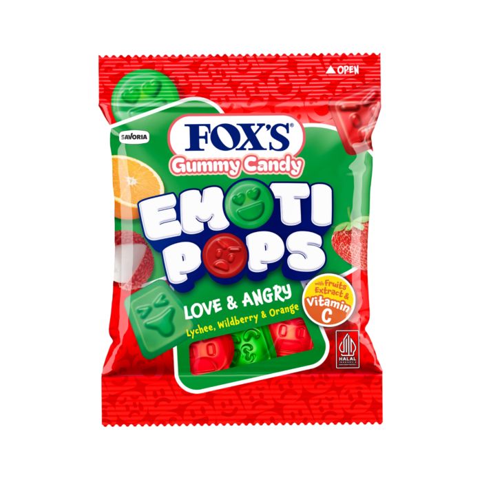 FOX'S Gummy Candy EmotiPops Love Angry