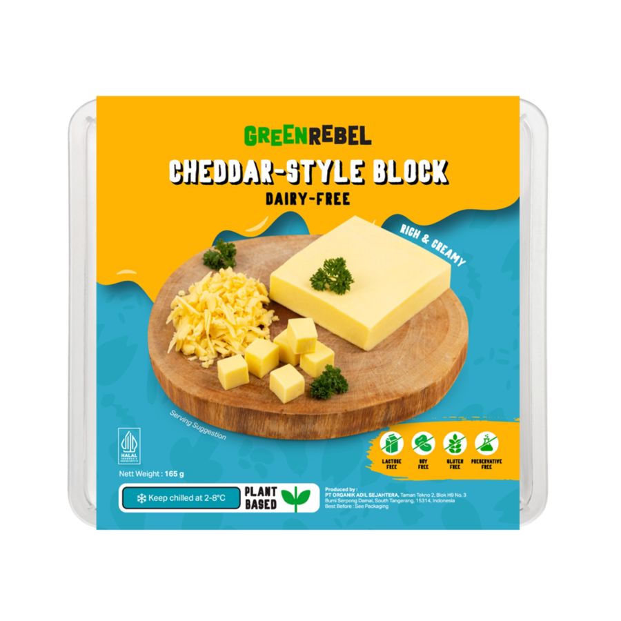 Green Rebel Cheedar Style Cheese Vegan Block 165gram