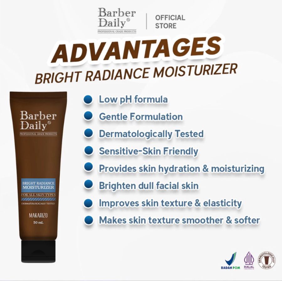 Barber Daily Bright Radiance Moisturizer Pelembab Wajah 30ml