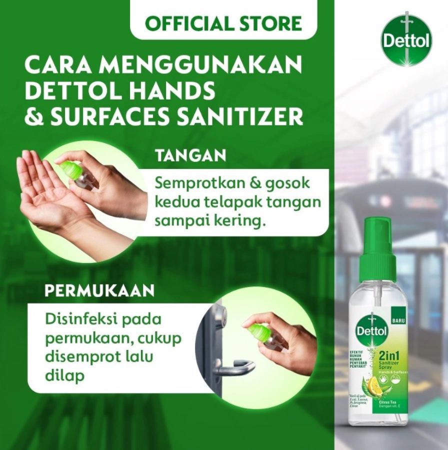 Dettol 2in1 Citrus Tea Hand Sanitizer & Surface Spray 50ml