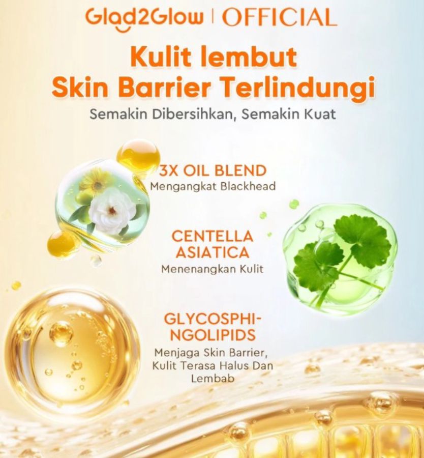 Glad2Glow Madagascar Centella Light Cleansing Oil Pembersih Make Up 100ml