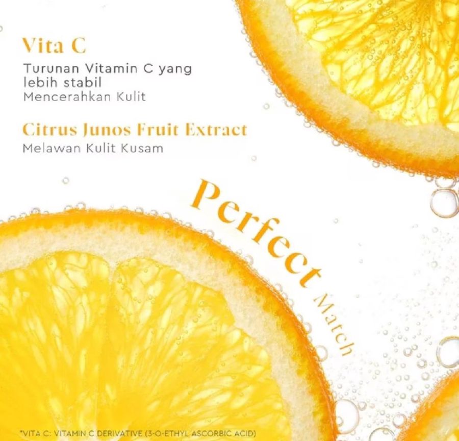 Glad2Glow Perfect Vita C Bright Glow Micellar Water Pembersih Make Up 130ml