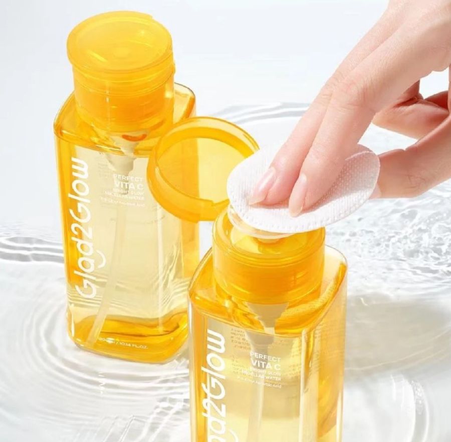 Glad2Glow Perfect Vita C Bright Glow Micellar Water Pembersih Make Up 130ml