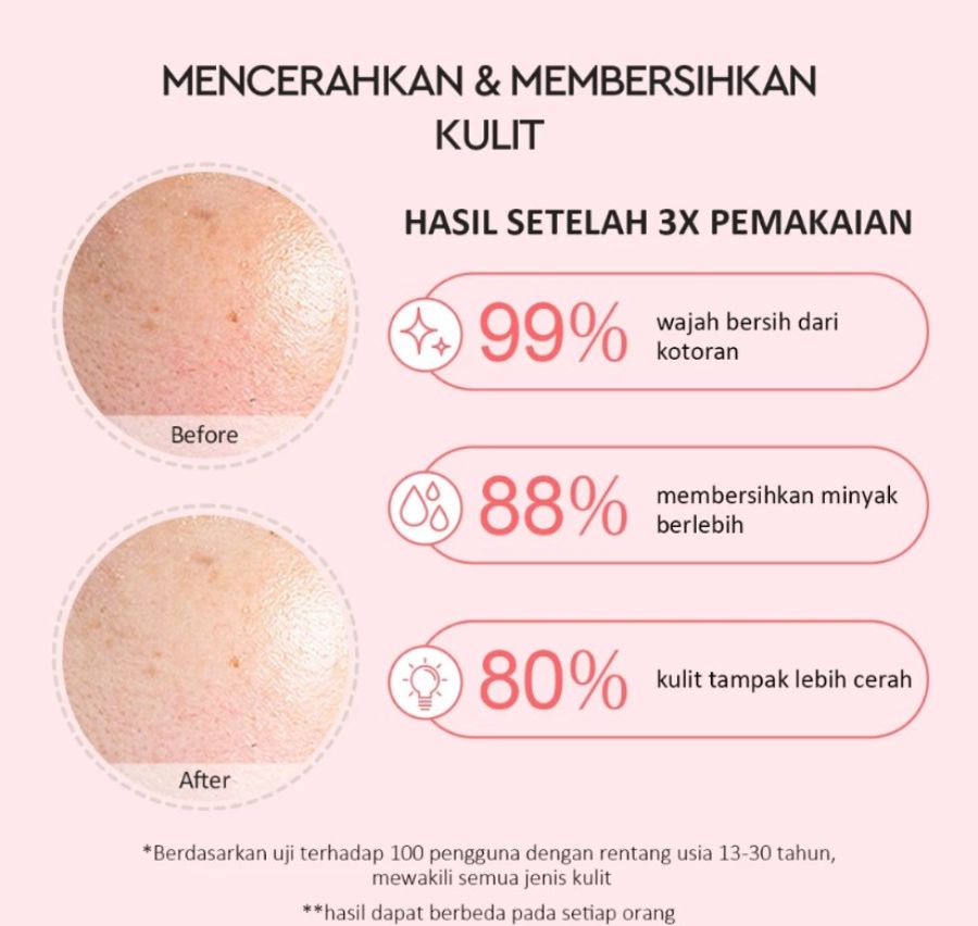 Glad2Glow Pomegranate Niacinamide Brightening Clay Masker Wajah 30gram