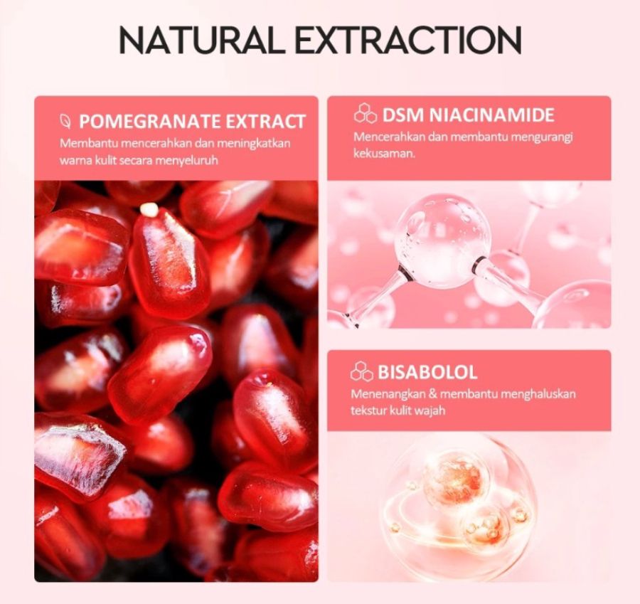 Glad2Glow Pomegranate Niacinamide Brightening Clay Masker Wajah 30gram