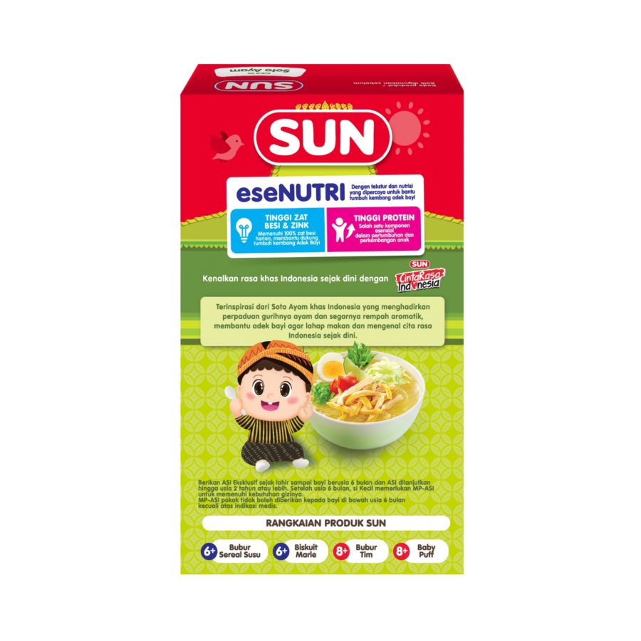 SUN Bubur Tim Soto Ayam Box MPASI 8+ Bulan 100gram