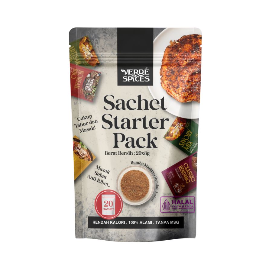 Verde Spices Sachet Starter Pack Pouch Bumbu Marinasi 20 Sachet x 8gr 1pack
