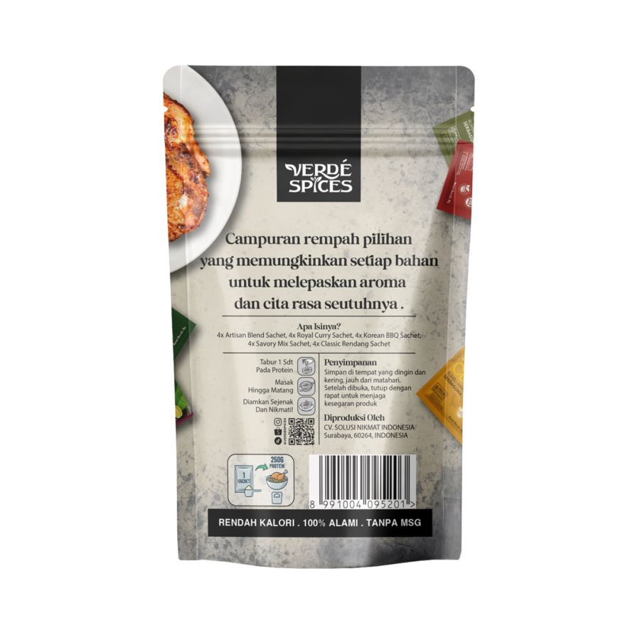 Verde Spices Sachet Starter Pack Pouch Bumbu Marinasi 20 Sachet x 8gr 1pack