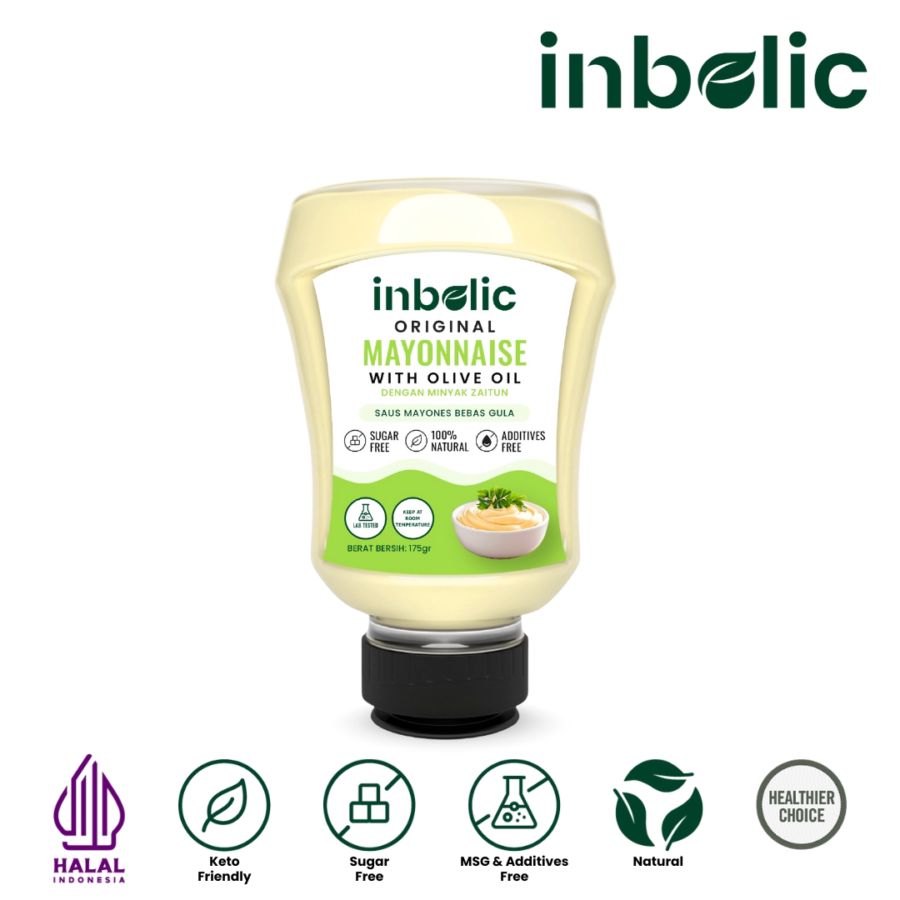 Inbolic Sugar-Free Original Mayonnaise with Olive Oil 175gram