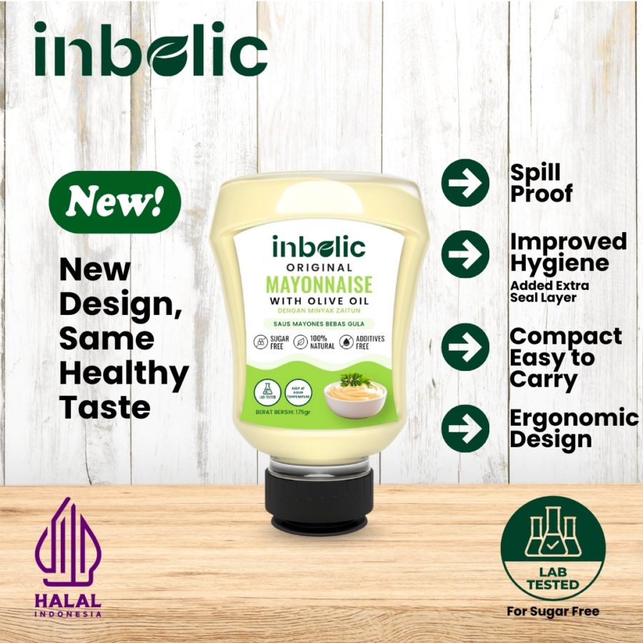 Inbolic Sugar-Free Original Mayonnaise with Olive Oil 175gram