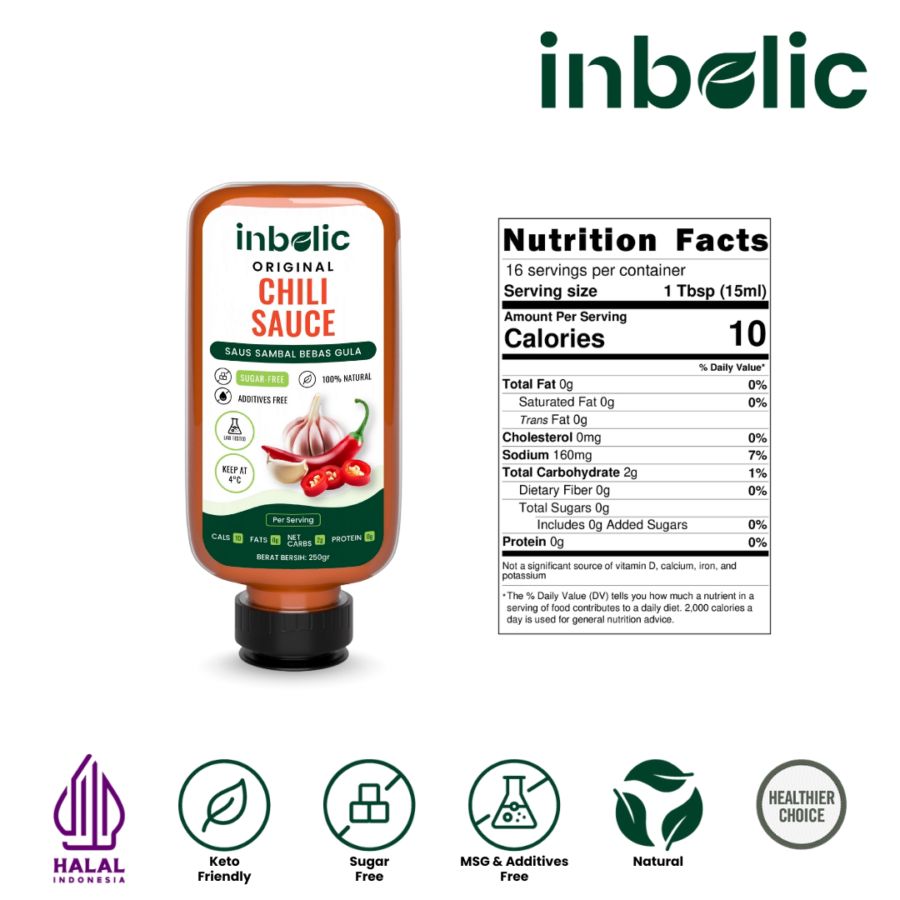 Inbolic Sugar-Free Original Chili Sauce 250gram