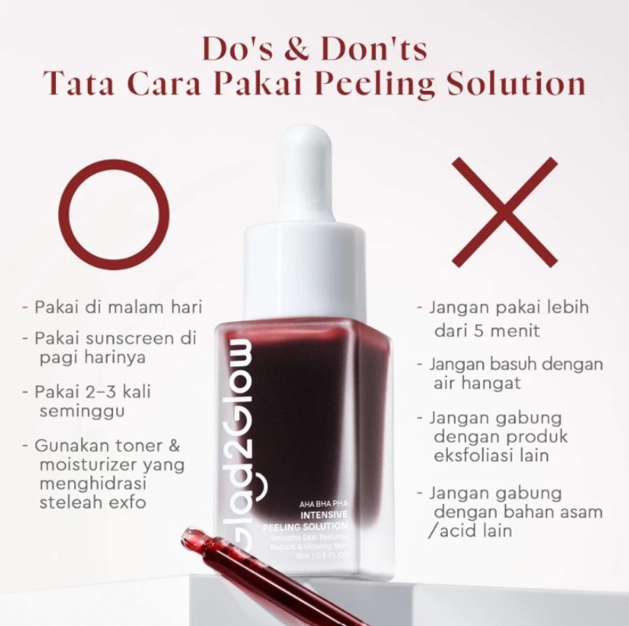 Glad2Glow AHA BHA PHA Intensive Peeling Solution Serum Wajah 15ml