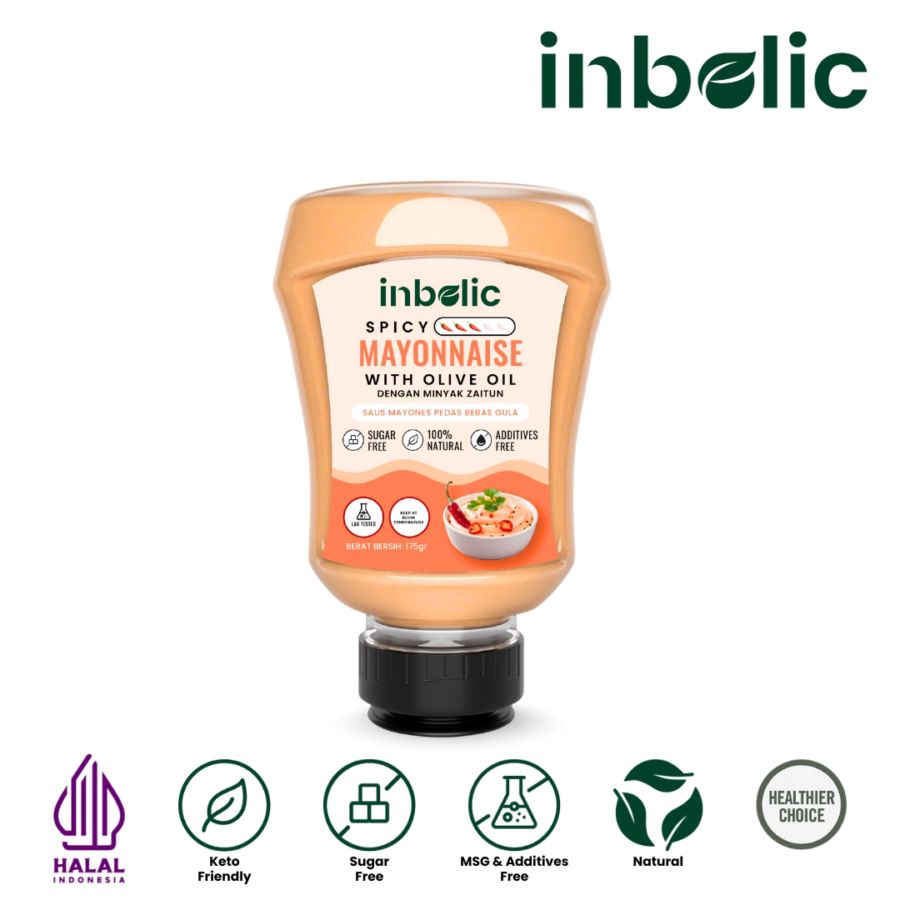Inbolic Sugar-Free Spicy Mayonnaise with Olive Oil 175gram
