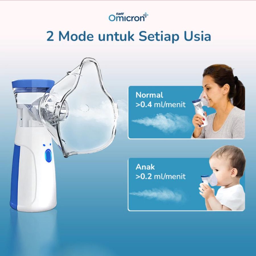 TaffOmicron JSL-W302 White Alat Terapi Pernapasan Mesh Nebulizer Portable 1pcs