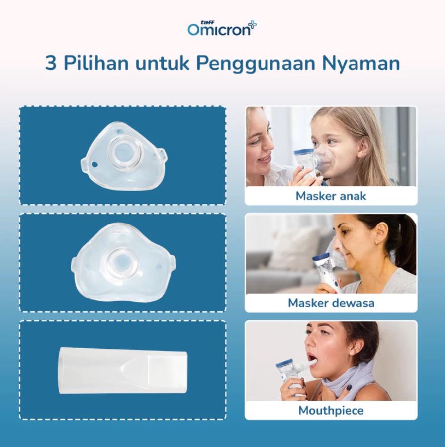 TaffOmicron JSL-W302 White Alat Terapi Pernapasan Mesh Nebulizer Portable 1pcs